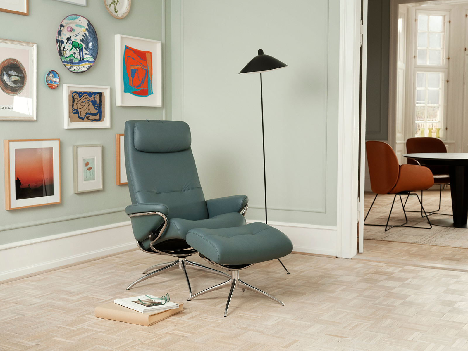 Chair and Footstool With Star Base